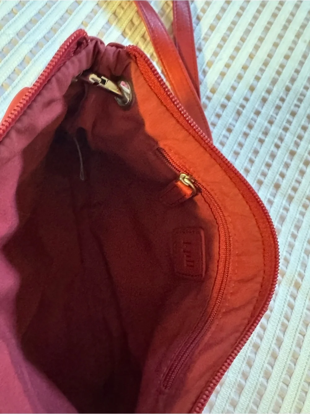 J. Jill Red Leather Crossbody Bag with Front Pocket